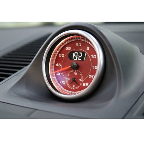 Red Dial Clock Gauge Chrono For Porsche Cayman 911 Macan Cayenne Boxster Panamer - Picture 9 of 9