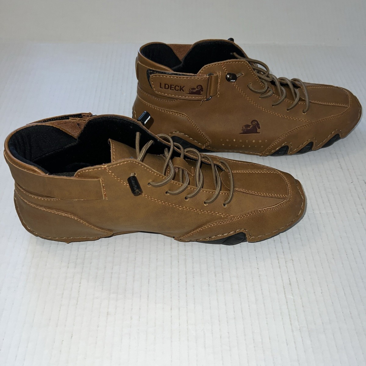 LDeck Australian Men Shoes LDECK Mens Sports Casual Leather Sailor High Top Brown Shoes  main image 2