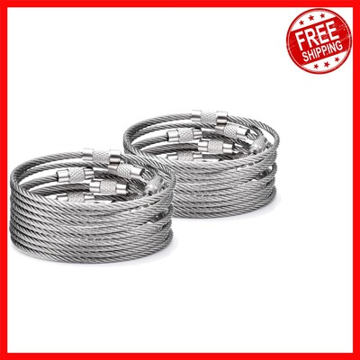 100 Pack 6'' Durable Wire Key Rings - Secure & Lightweight Keychain Solution