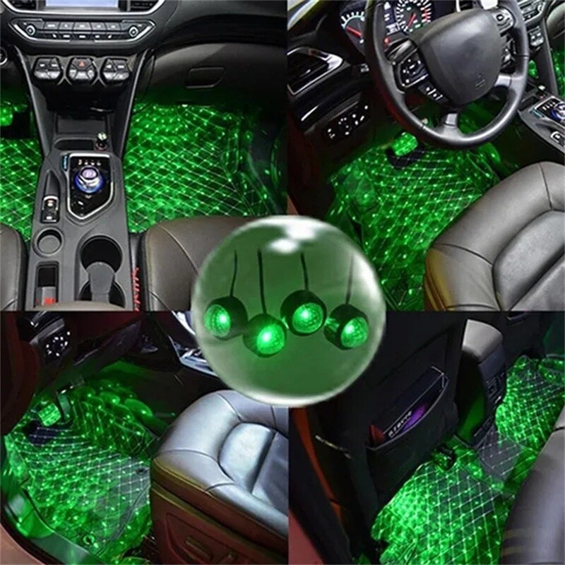 Multicolour RGB Car LED Strip Interior Footwell Lights Remote