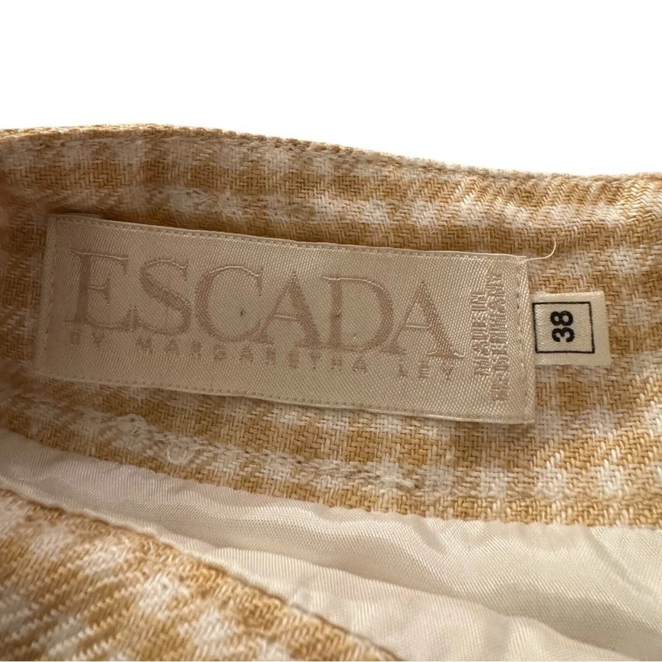 Falda lápiz ESCADA Margaretha Ley guinga a cuadros lana pata de gallo seda cachemir Foto 2 de 4