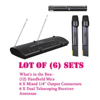 Lot Of (6) Pyle Pdwm2100 Professional Dual Vhf Wireless Handheld Mic System on sale Lot Of (6) Pyle Pdwm2100 Professional Dual Vhf Wireless Handheld Mic System on sale