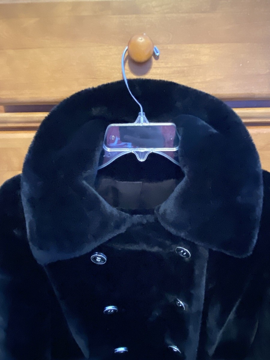 Vintage A Borg Fabric Borgazia Styled By Sportowne Black Velvet Women’s Coat