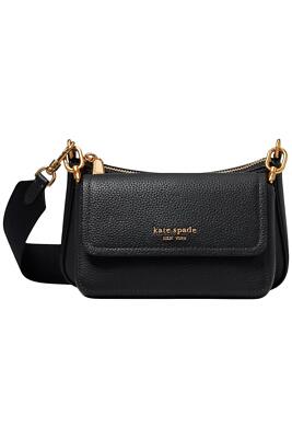 Kate Spade New York Women's Double Up Pebbled Leather Crossbody Black