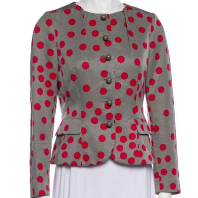 Moschino Blazer Cheap and Chic Red Polka Dot Jacket Size Medium Vintage