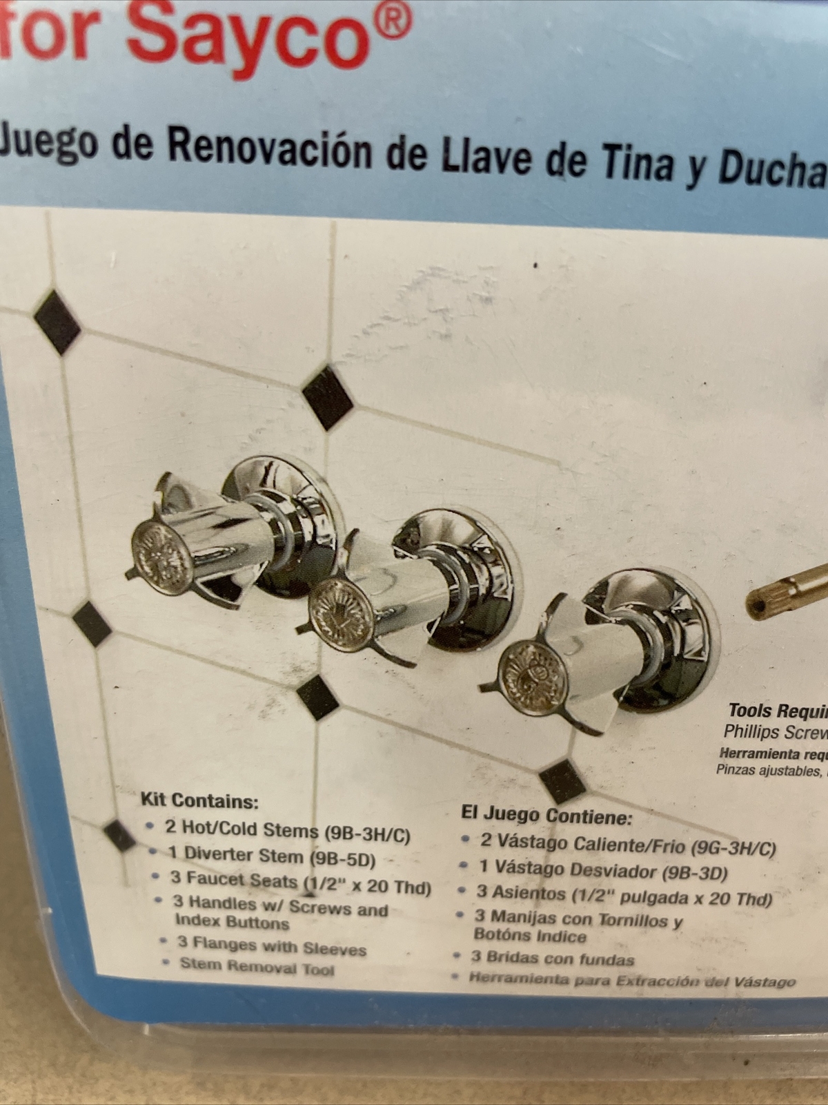 Danco Bath Tub/Shower 3 Handle Remodeling Complete Trim Kit for Sayco