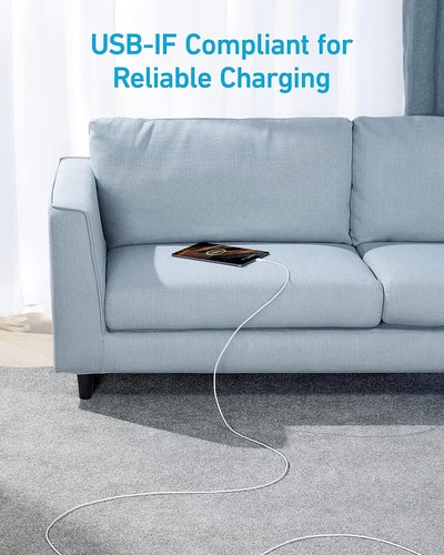 Anker 10ft USB C to USB C Charging Cable 60W/3A Fast Charge for Galaxy S23/iPad - Picture 4 of 5
