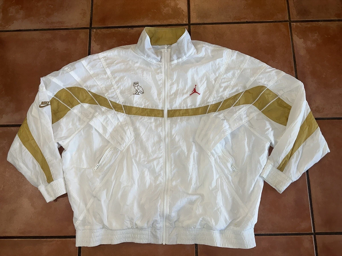 Latter Land kaos Air Jordan x OVO Gold White Track Jacket Full Zip Breathable Flight Jacket  3XL | eBay