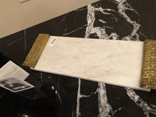 Michael Aram Gold Bittersweet White Marble Cheeseboard