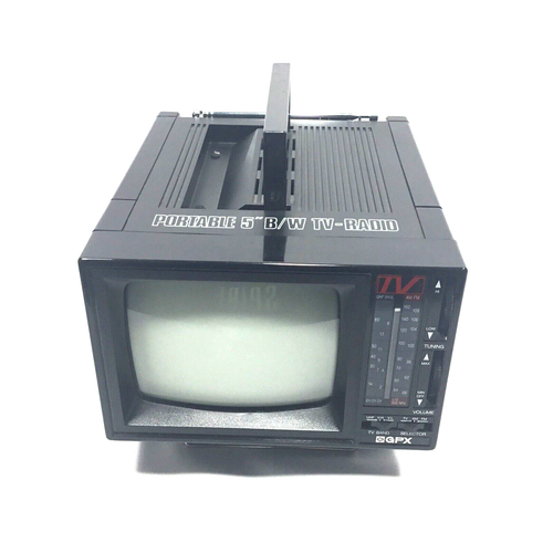 Vintage GPX Model TVP5B Portable 5-Inch Black and White Television Radio - Picture 5 of 7