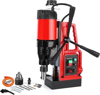 1550W Portable Magnetic Drill Press 500RPM Adjustable Speed Single Track System