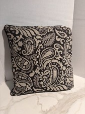 20x20x5 Floral Grey And Cr me Throw Pillow