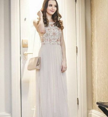 Size 12 Uk New Women Monsoon Blush Beaded Embellished Maxi Dress Party Prom