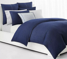 Ralph Lauren Flynn Denim Look King Duvet Cover Blue Cotton