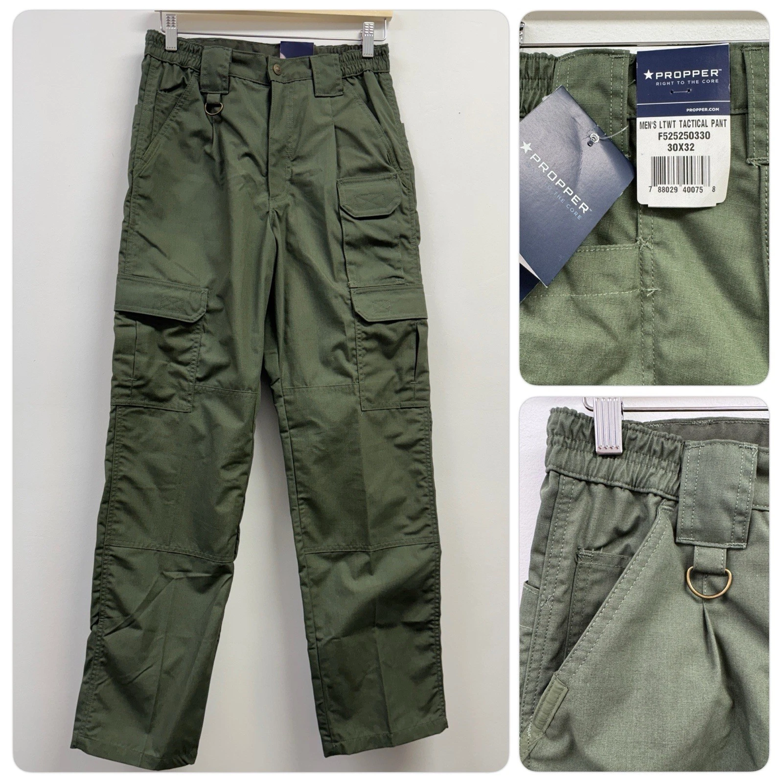 Propper® Lightweight Tactical Pants Mens Green 30x32 Ripstop Cargo Duty Work