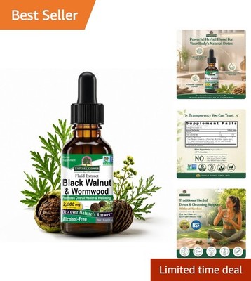 Nature's Answer 2000mg Black Walnut & Wormwood Complex - Herbal Vitality Boost