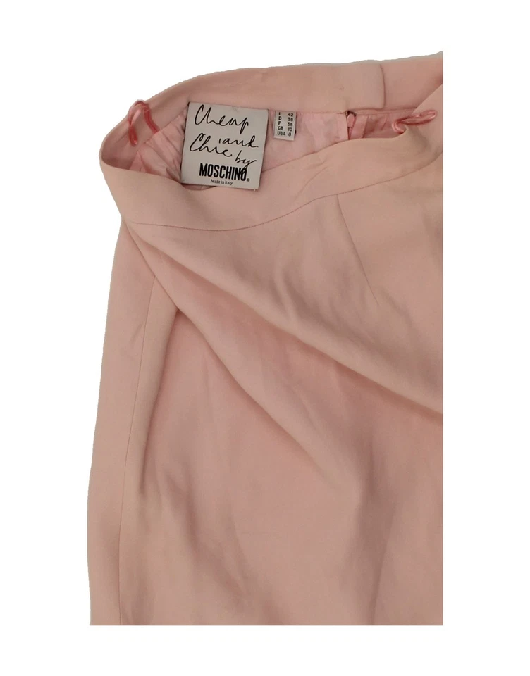 MOSCHINO Womens Pencil Skirt UK 10 Small W26  Pink Rayon AK02 - Image 4 of 4