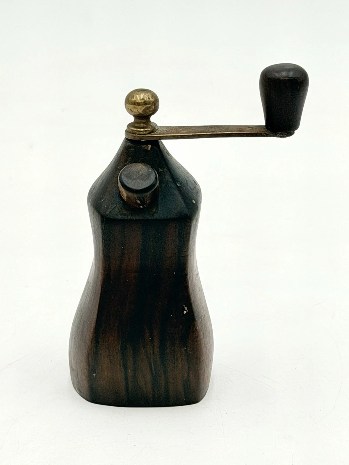 Vintage Wood And Metal Hand Crank Pepper Mill Spice Grinder Mini 4” France