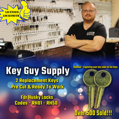 RH1-RH50. Pair Of New Keys For Husky Truck tool boxes Cut to you code. Locksmith