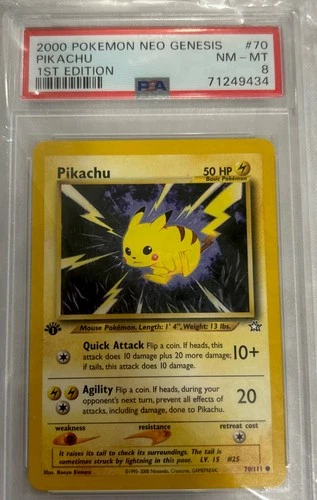 Pikachu 70/111 Neo Genesis 2000 First Addition PSA 8 🔥