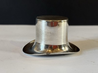 OLRI Rino Greggio Argenterie Silver Plate Top Hat TOOTHPICK Holder ITALY VINTAGE
