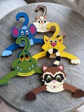 Vintage Wooden Children s Animal Hangers Hand Painted