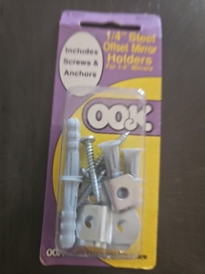 Ook 1/4'' Steel Offset Mirror Holders with Screws & Anchors