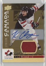 2017 Upper Deck Team Canada Juniors Premium Materials /199 Kale Clague Auto n5s
