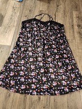 Amoureuse satin lace floral Maxi Slip Dress gown Nightgown sz 4X 34/36 Coquette