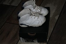 Nike Air Jordan 6 Retro Midnight Blue White 384667-141 Size 5C Toddler
