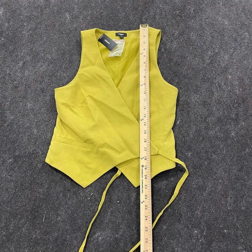 EXPRESS Asymmetrical Wrap Tie Blazer Vest Women's Size S New Avocado - Picture 5 of 8