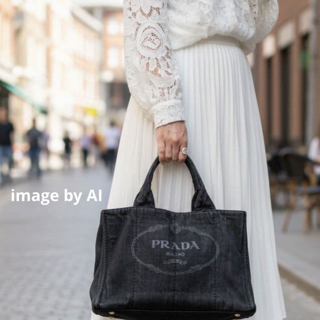 PRADA Canapa M Tote Bag with Shoulder 2way Black PRADA thumbnail 10