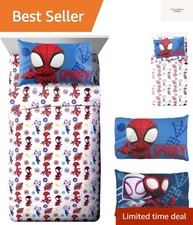 Kids Sheet Set with Fitted, Flat Sheets Pillow Cover - Ultra-Soft Bedding w...