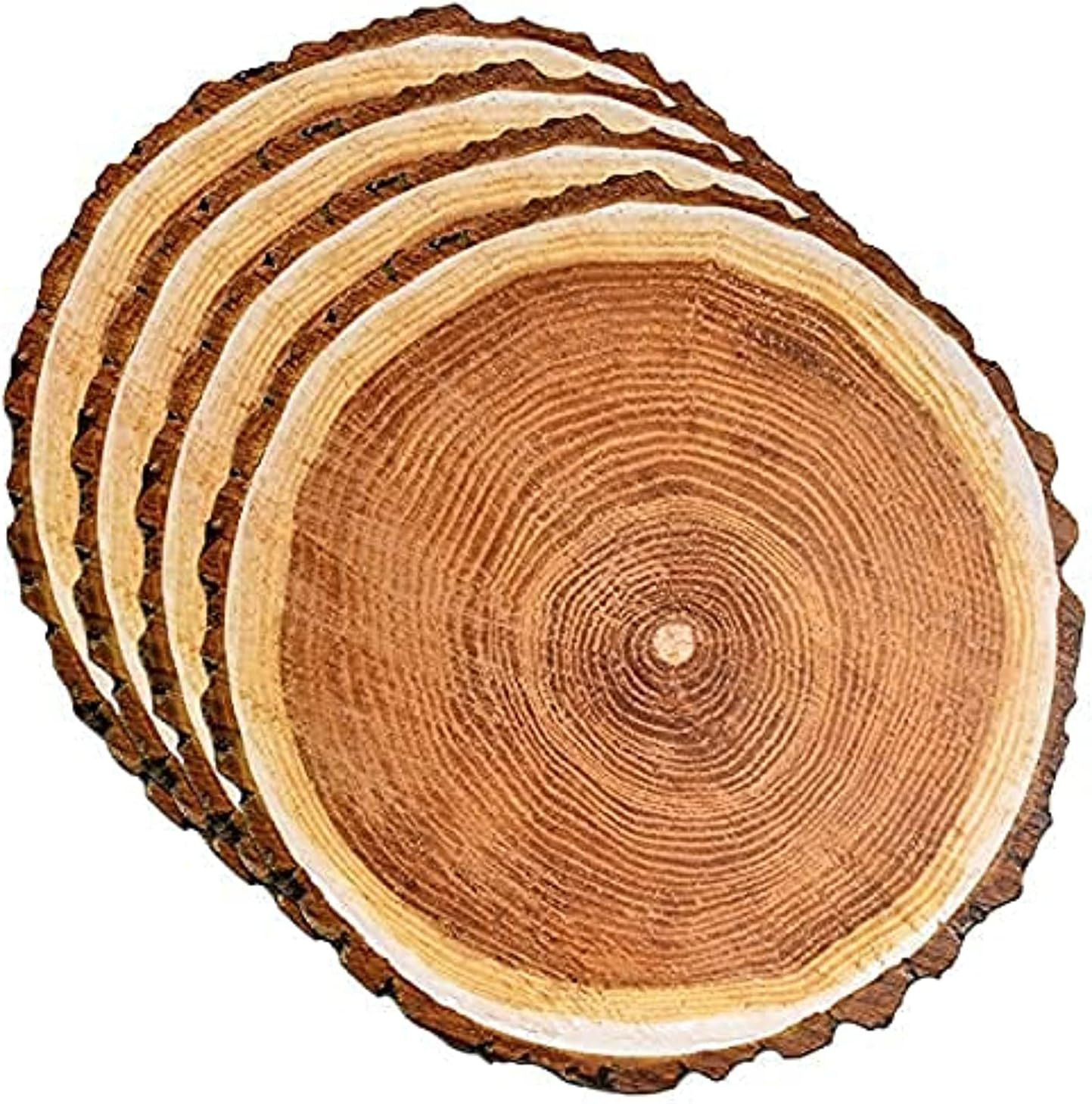 Manteles individuales papel rodajas madera desechables redondos 50 piezas marrón