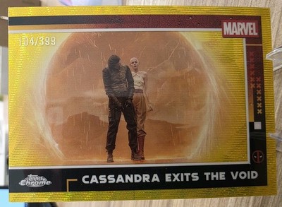 2025 Topps Deadpool & Wolverine Chrome Cassandra Exits The Void Yellow 104/399