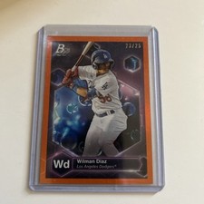 2022 Bowman Platinum Wilman Diaz Precious Elements 🍊Orange #23/25 PE-1 Dodgers