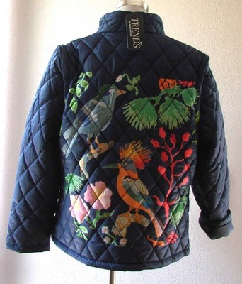 2in1 leichte Steppjacke Trends by Jutta Leibfried mit Motiv Gr L dunkelblau