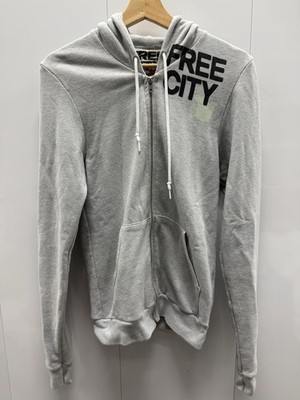 Free City Life Nature Love Dove Full Zip Hoodie Gray S