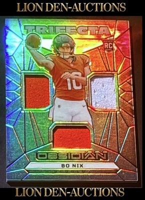 BO NIX 2024 OBSIDIAN SILVER TRIFECTA SP ROOKIE JERSEY MATCH 10/99 DENVER BRONCOS