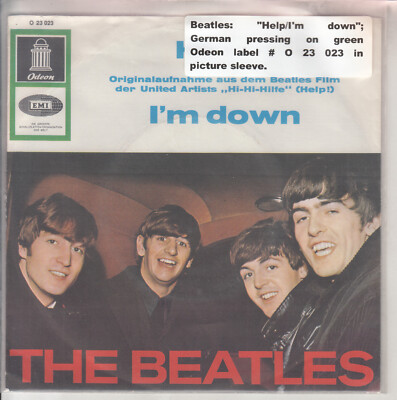 THE BEATLES Help! & I'm down PICTURE SLEEVE GERMANY 45 rpm 7