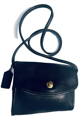 USA VINTAGE COACH CHRISTIE CROSSBODY SHOULDER BLACK LEATHER