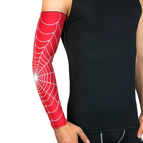 Männer Sport Elastische Schutzausrüstung Arm Ärmel Wärmer Spinnennetz Klammer Unterstützung - Bild 4 von 16