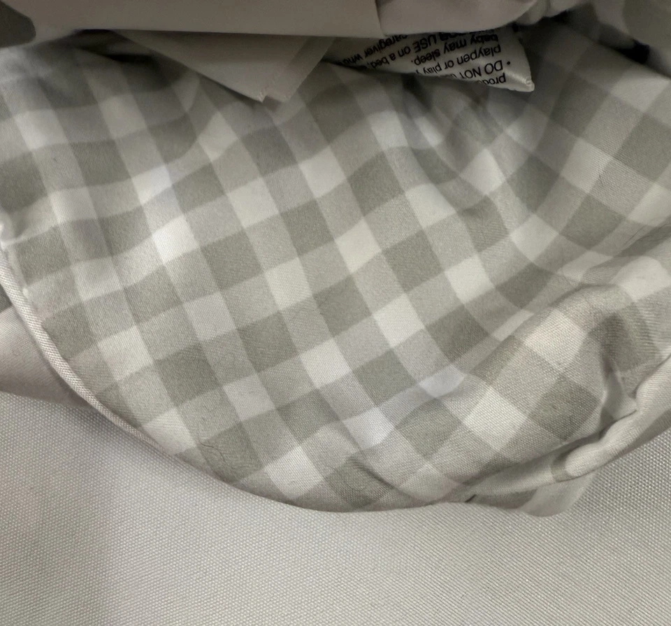 NEW Boppy Premium Support Cover Reversible Grey Elephants & Plaid Original - Image 4 of 4