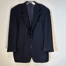 Charles Jourdan Navy Blue 100% Wool Woven Navy Color 3 Button Blazer Sz. 44R EUC