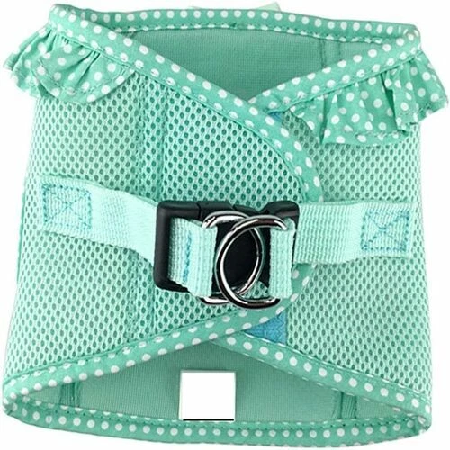 Dog Harness Adjustable Control, Soft Choke-Free Mesh Vest   (L,Teal Polka Dot)