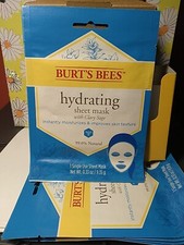 6-PACK BURT'S BEES Hydrating Sheet Mask with Clary Sage, NIB
