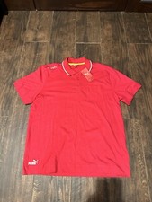 NWT Puma Ferrari Polo Shirt Adult XL Red Logo Embroidered Rugby Casual Mens