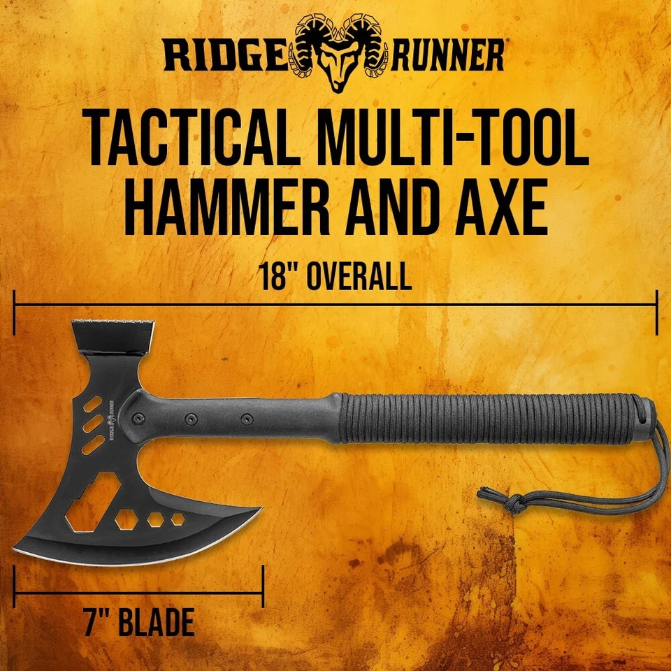 Ridge Runner Tactical Multi | Herramienta Martillo y Hacha | Acero Inoxidable | Longitud 18" Foto 2 de 4