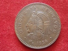 MEXICO - CINCUENTA CENTAVOS - 1956 - VERY NICE CONDITION - 70 YEARS OLD - LOOK!!