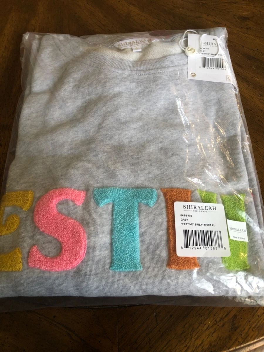 Shiraleah “Festive” Sweatshirt Grey Size XL | eBay
